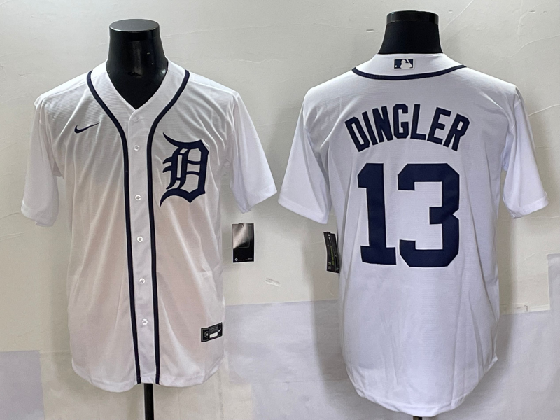 Men's Detroit Tigers Dillon Dingler #13 White Home Jersey
